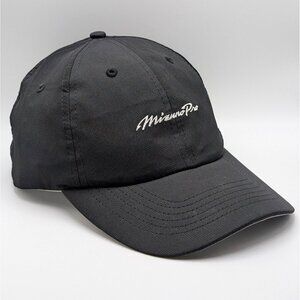 Mizuno Pro White Script Adjustable Strap Back Black Golf Hat Baseball Cap Unisex
